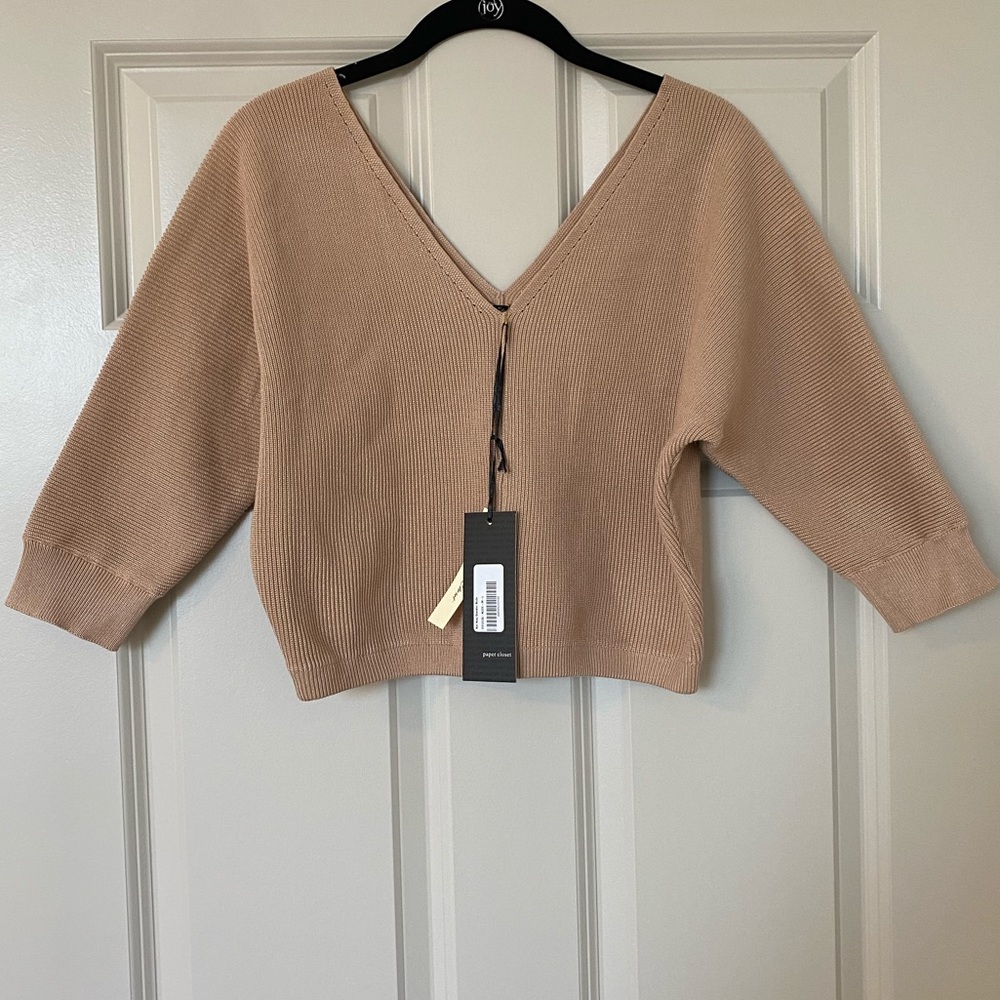 Tan cropped sweater